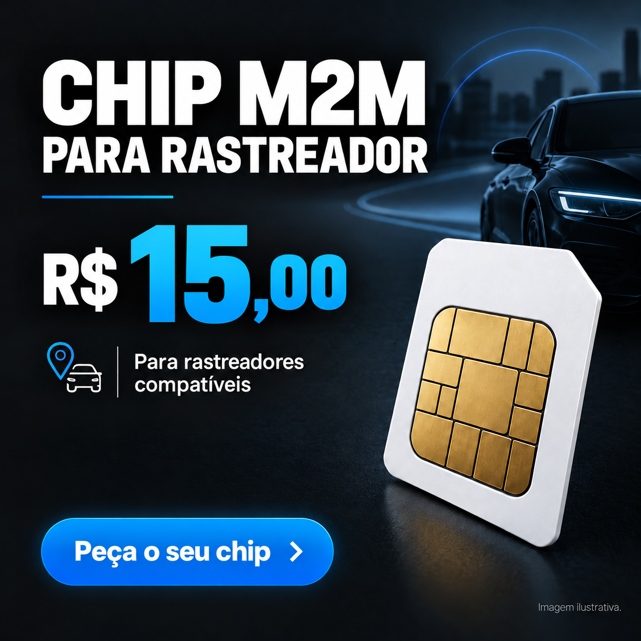 Propaganda do chip M2M por 15 reais